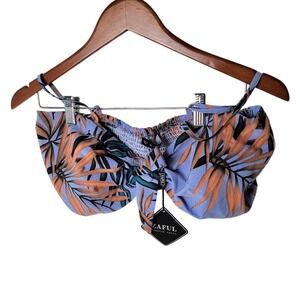 Zaful Forever Young Bikini Top – US Size 10 – Tropical Print – NWT – Ruched Back